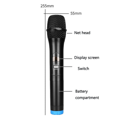 S-16-1 Household Smart TV U Segment Bluetooth Wireless Microphone With Tuning Reverberation 1 In 2, US Plug