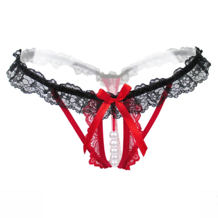 Lady Pierced Sexy Panties Temptation Lace Translucent T Underwear, One Size