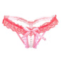 Lady Pierced Sexy Panties Temptation Lace Translucent T Underwear, One Size