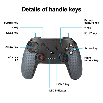 Bluetooth Wireless Gamepad  Built-In Dual Motors With TURBO Function Suitable For Switch Pro, MB-S804