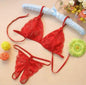 Lady Lotion Open Sexy Lace Three-Point Erotic Lingerie Open Panties Temptation Set, One Size