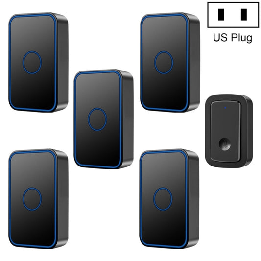 CACAZI A19 1 For 5 Wireless Music Doorbell without Battery, 1 For 5 US, 1 For 5 EU, 1 For 5 UK