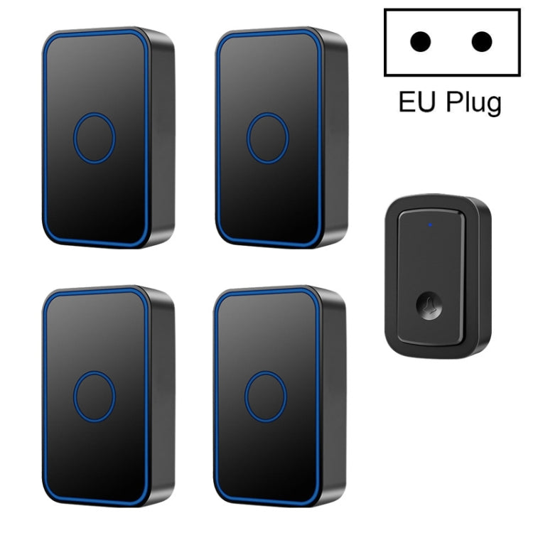 CACAZI A19 1 For 4 Wireless Music Doorbell without Battery, 1 For 4 US, 1 For 4 EU, 1 For 4 UK