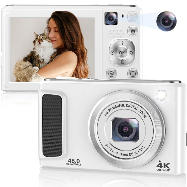 DC308 2.8-Inch 4K HD Front And Rear Dual-Camera 16X Zoom Digital Camera, US Plug, EU Plug, UK Plug, AU Plug