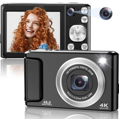 DC308 2.8-Inch 4K HD Front And Rear Dual-Camera 16X Zoom Digital Camera, US Plug, EU Plug, UK Plug, AU Plug