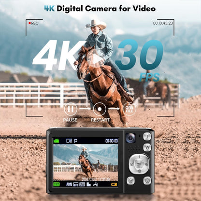 DC308 2.8-Inch 4K HD Front And Rear Dual-Camera 16X Zoom Digital Camera, US Plug, EU Plug, UK Plug, AU Plug