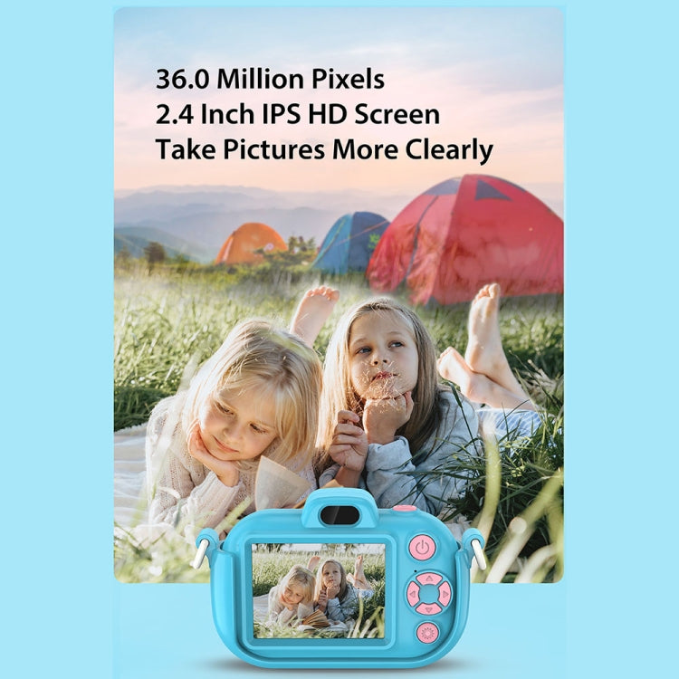 DC502 2.4-Inch 16X Zoom 2.7K Video Recording Children Digital Camera, Pink No Card, Yellow No Card, Blue No Card, Pink + 32G, Yellow + 32G, Blue + 32G