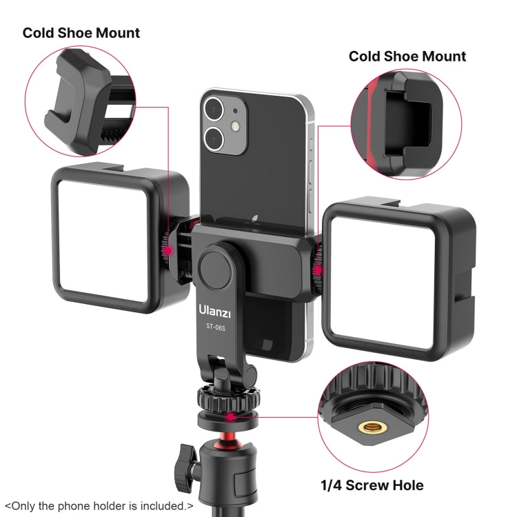 Ulanzi ST-06S Multi-Functional Phone Holder Clamp With Dual Cold Shoe Mounts, ST-06S