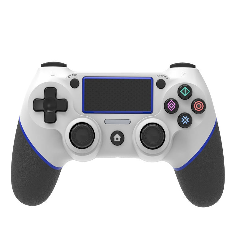 Wireless Bluetooth Rubberized Gamepad For PS4, White Blue, White Green, White Red