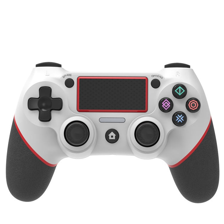 Wireless Bluetooth Rubberized Gamepad For PS4, White Blue, White Green, White Red