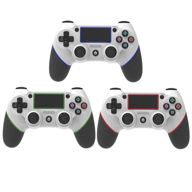 Wireless Bluetooth Rubberized Gamepad For PS4, White Blue, White Green, White Red