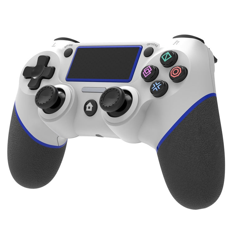 Wireless Bluetooth Rubberized Gamepad For PS4, White Blue, White Green, White Red