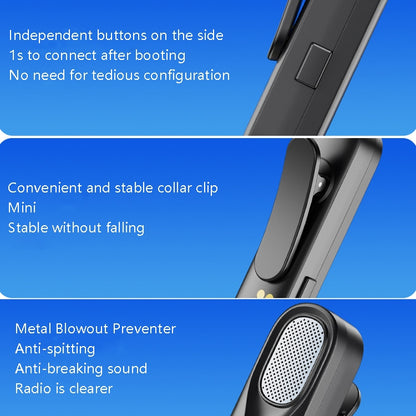 FerTo DX01 Wireless Collar Microphone 2.4G Live Broadcast Equipment, Style:, TYPE-C, 8 Pin, TYPE-C + Charging Bin, 8 Pin + Charging Bin