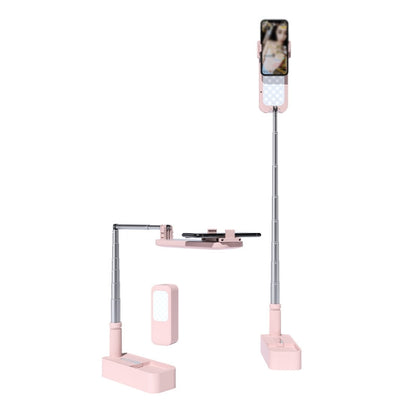 V6 360-Degree Rotating Double-Sided Light-Filling Live Bracket, White, Pink