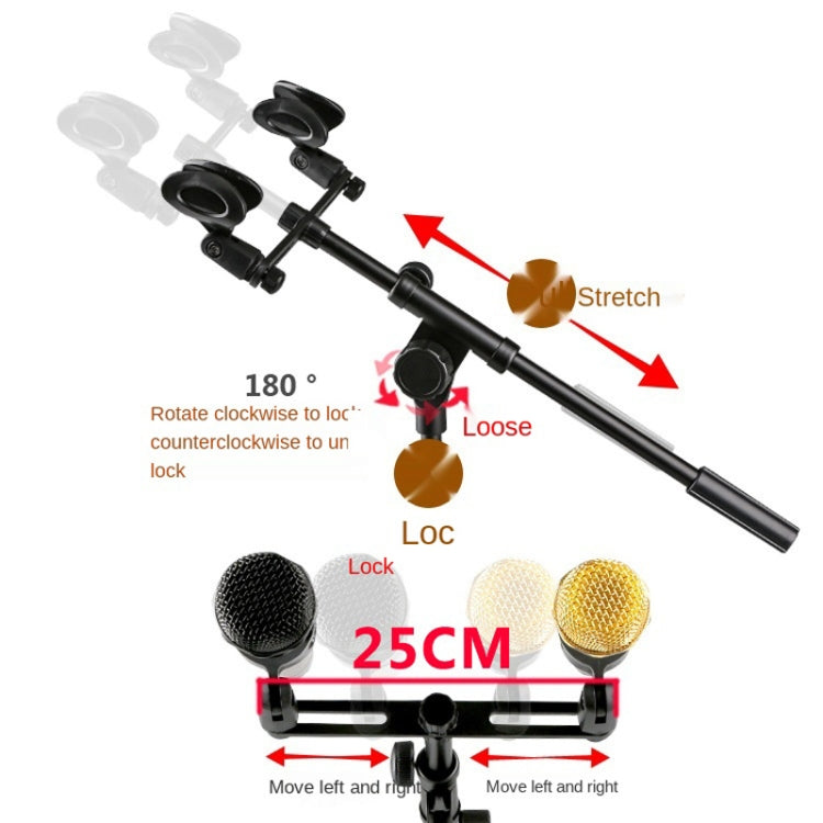 Microphone Clip Aluminum Pole Microphone Accessories, A16 Double-headed, A18 Four-headed