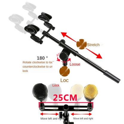 Microphone Clip Aluminum Pole Microphone Accessories, A16 Double-headed, A18 Four-headed