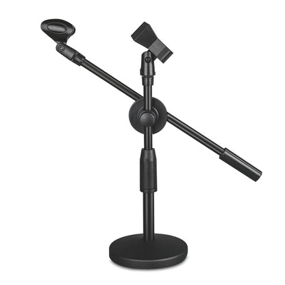 LKT-300 30-65cm Full Metal Disc Base Dual Microphone Stand,Size:, 140mm Base, 160mm Base