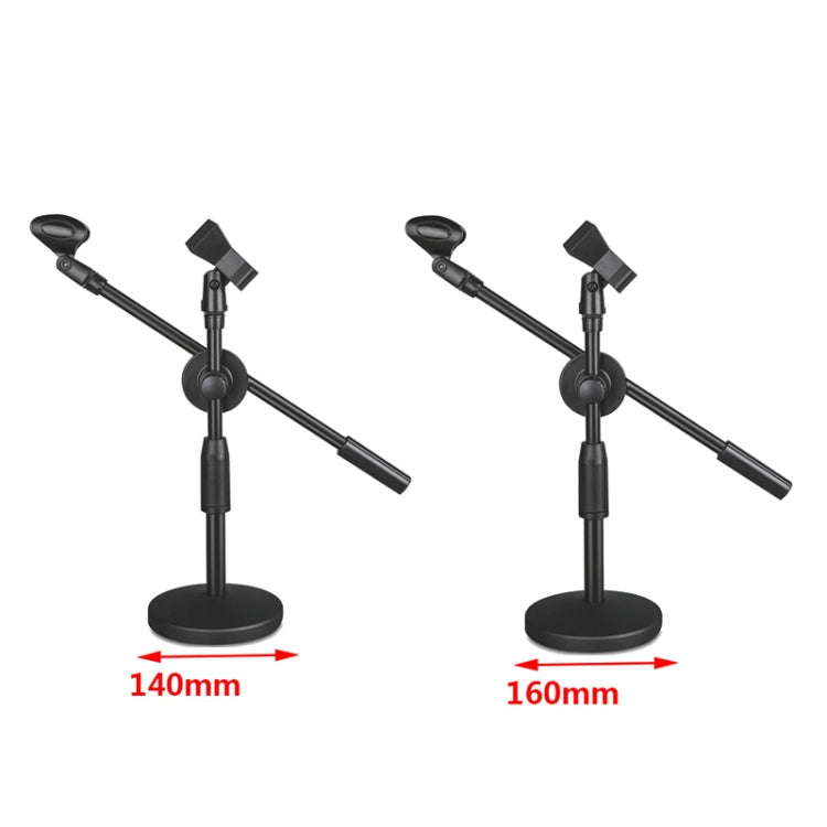 LKT-300 30-65cm Full Metal Disc Base Dual Microphone Stand,Size:, 140mm Base, 160mm Base