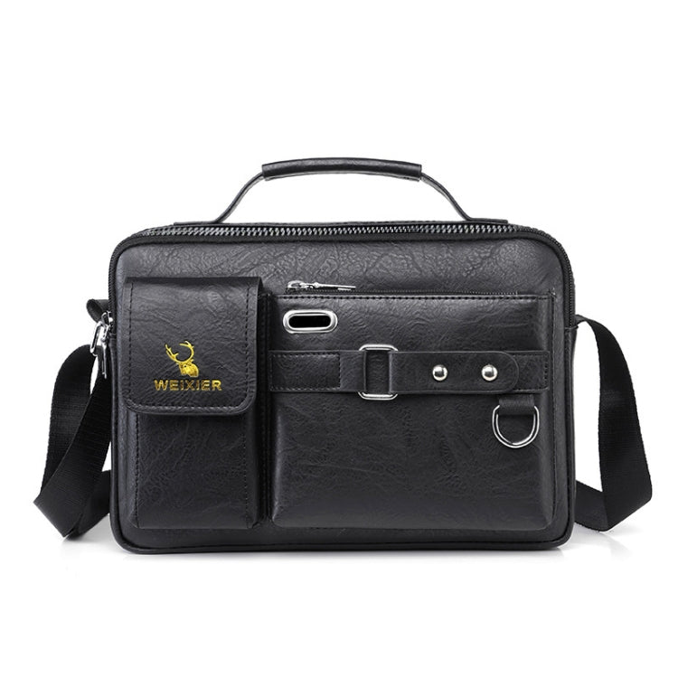 WEIXIER D235 Men Shoulder Bag Portable PU Leather Handbag