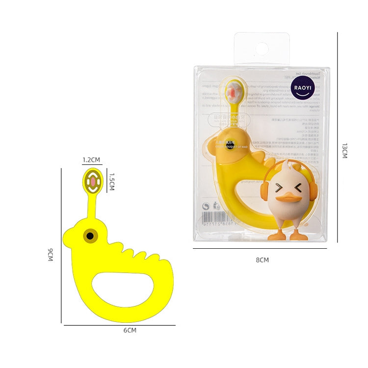 2 PCS RAOYI Cartoon Small Yellow Chicken Soft Hair Toothbrush