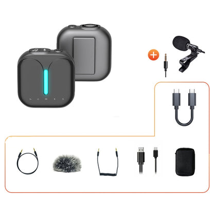 Outdoor Professional Noise-cancelling Wireless Lavalier Microphone, Type-C, Type-C+Apple Adapter, Type-C+External Microphone, Type-C+Apple Adapter+External Microphone