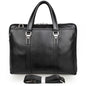 Men Business Cowhide Leather Handbag Lawyer Briefcase Messenger Bag Laptop Bag, Black, Chocolate Color