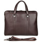 Men Business Cowhide Leather Handbag Lawyer Briefcase Messenger Bag Laptop Bag, Black, Chocolate Color