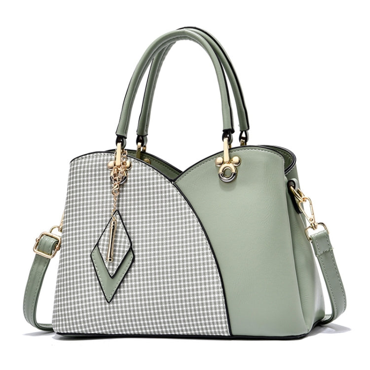 Lattice Texture Large Capacity Handbag, White, Khaki, Green, Black, Pink