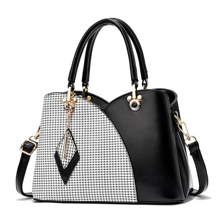 Lattice Texture Large Capacity Handbag, White, Khaki, Green, Black, Pink