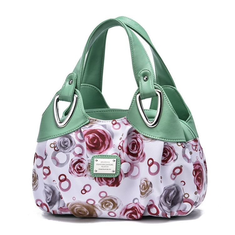 722 Women Soft Leather Handbag, Green handle Lily, Green Handle Rose, White Handle Green Flower, White Handle Red Flower, White Handle Purple Flower, Black Handle Green Flower, Black Handle Red Flower, Black Handle Purple Flower, White Handle Red Rose