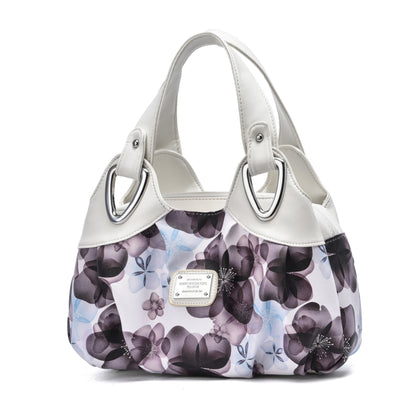 722 Women Soft Leather Handbag, Green handle Lily, Green Handle Rose, White Handle Green Flower, White Handle Red Flower, White Handle Purple Flower, Black Handle Green Flower, Black Handle Red Flower, Black Handle Purple Flower, White Handle Red Rose