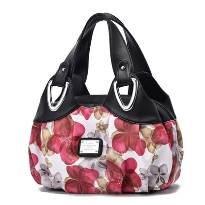 722 Women Soft Leather Handbag, Green handle Lily, Green Handle Rose, White Handle Green Flower, White Handle Red Flower, White Handle Purple Flower, Black Handle Green Flower, Black Handle Red Flower, Black Handle Purple Flower, White Handle Red Rose