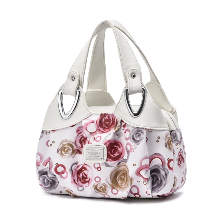 722 Women Soft Leather Handbag, Green handle Lily, Green Handle Rose, White Handle Green Flower, White Handle Red Flower, White Handle Purple Flower, Black Handle Green Flower, Black Handle Red Flower, Black Handle Purple Flower, White Handle Red Rose