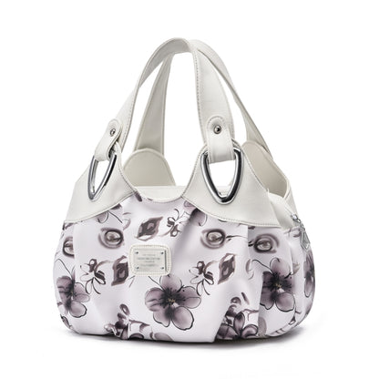 722 Women Soft Leather Handbag, Green handle Lily, Green Handle Rose, White Handle Green Flower, White Handle Red Flower, White Handle Purple Flower, Black Handle Green Flower, Black Handle Red Flower, Black Handle Purple Flower, White Handle Red Rose