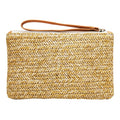 Ladies Straw Clutch Coin Purse Summer Beach Bag, Beige, Cream, Large Beige With Zipper Bag, Large Cream With Zipper Bag
