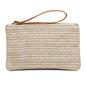 Ladies Straw Clutch Coin Purse Summer Beach Bag, Beige, Cream, Large Beige With Zipper Bag, Large Cream With Zipper Bag