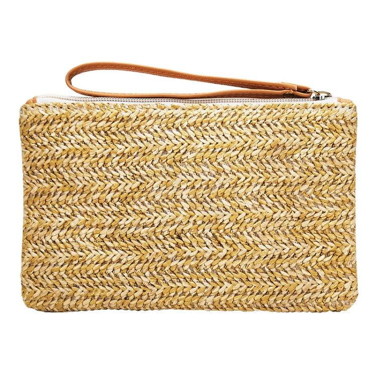 Ladies Straw Clutch Coin Purse Summer Beach Bag, Beige, Cream, Large Beige With Zipper Bag, Large Cream With Zipper Bag