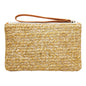 Ladies Straw Clutch Coin Purse Summer Beach Bag, Beige, Cream, Large Beige With Zipper Bag, Large Cream With Zipper Bag