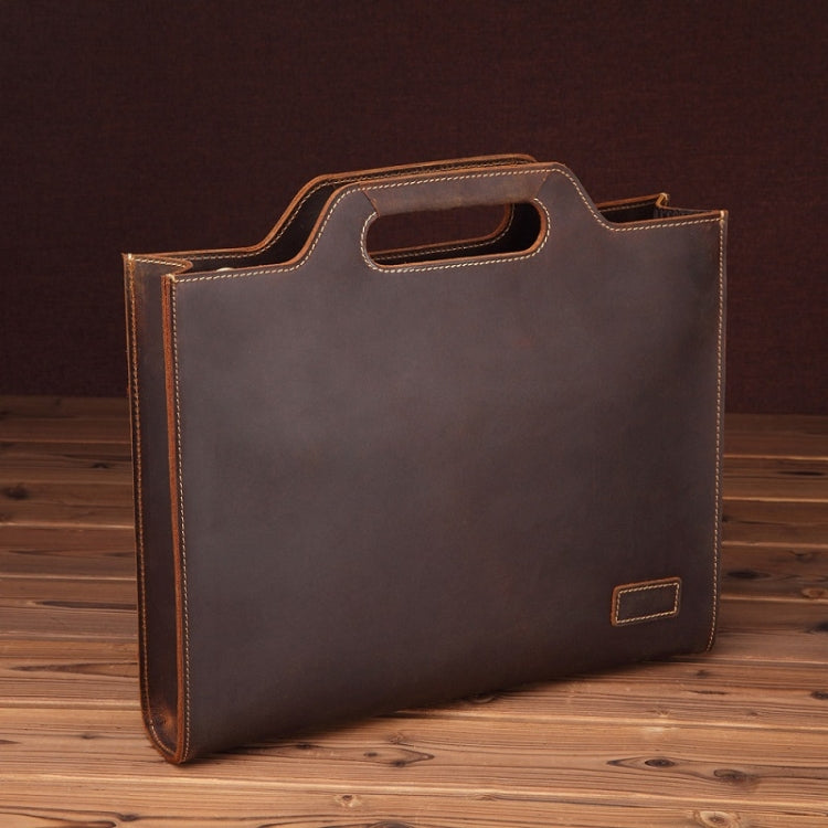 Leather Vintage Shoulder Bag Crossbody Portable Business Briefcase, Business Briefcase