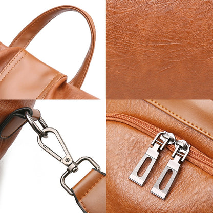 TFZ468 Vintage PU Soft Leather Ladies Backpack, Black, Khaki