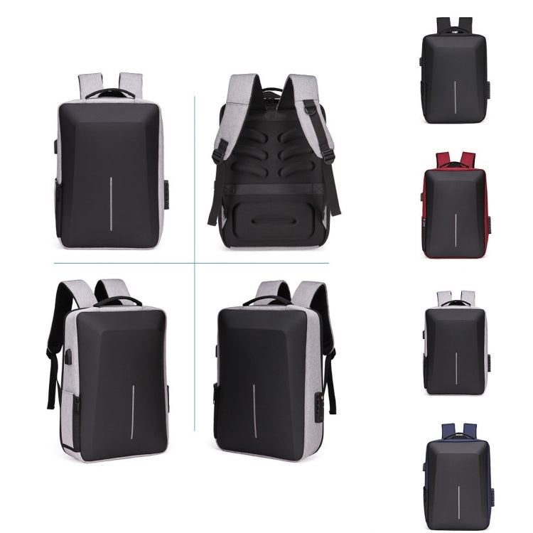 Men Business Shoulder USB External Interface Computer Bag, Color: 8001 Black, 8001 Black, 8001 Gray, 8001 Blue, 8001 Red, 8003 Black, 8003 Gray, 8003 Blue, 8003 Red, 8001-J Black, 8001-J Gray, 8001-J Blue, 8001-J Red