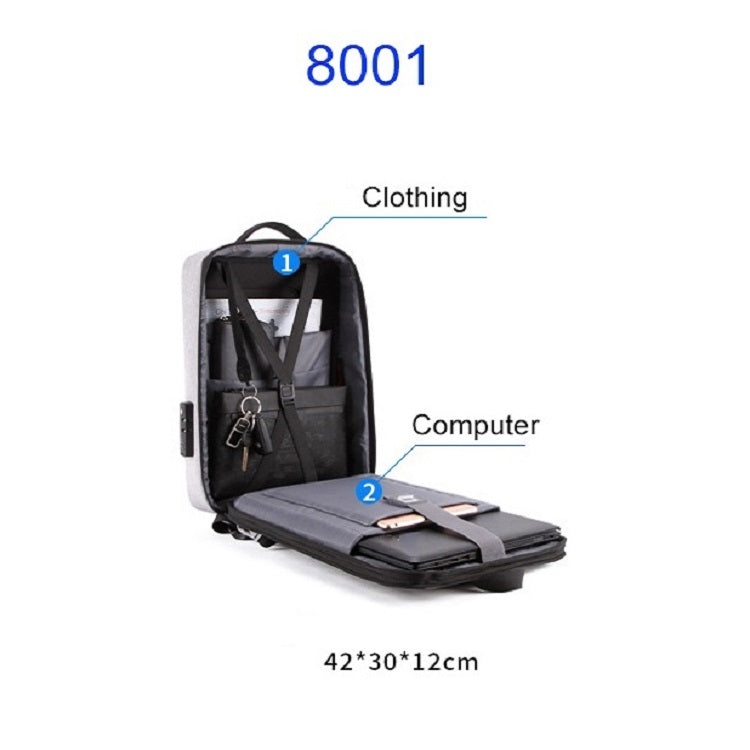 Men Business Shoulder USB External Interface Computer Bag, Color: 8001 Black, 8001 Black, 8001 Gray, 8001 Blue, 8001 Red, 8003 Black, 8003 Gray, 8003 Blue, 8003 Red, 8001-J Black, 8001-J Gray, 8001-J Blue, 8001-J Red