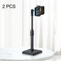 2 PCS Desktop Mobile Phone Live Broadcast Bracket Online Class Telescopic Floor Stand, Cool Black, Ivory White, Dark Green, Cherry Blossom Pink, Lucky Red