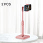 2 PCS Desktop Mobile Phone Live Broadcast Bracket Online Class Telescopic Floor Stand, Cool Black, Ivory White, Dark Green, Cherry Blossom Pink, Lucky Red