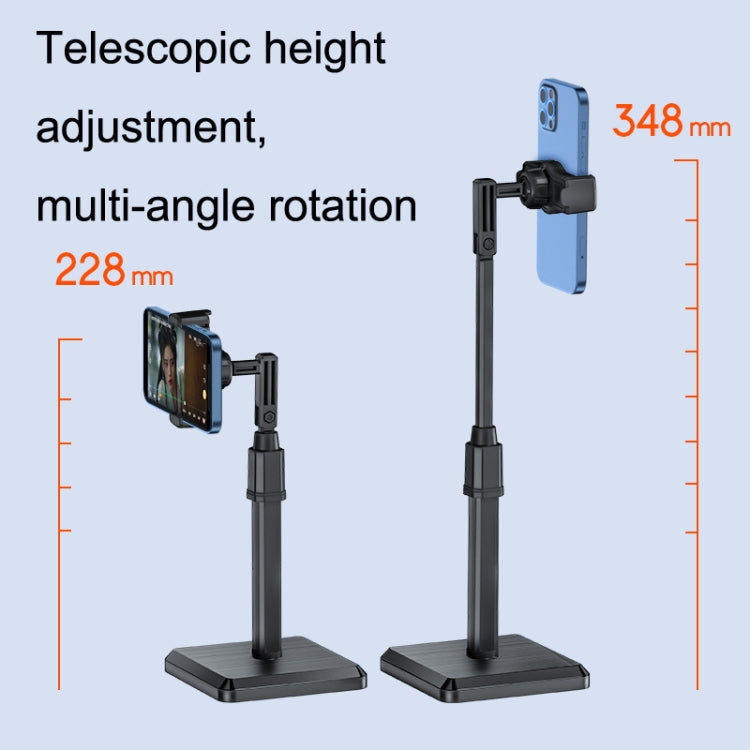 2 PCS Desktop Mobile Phone Live Broadcast Bracket Online Class Telescopic Floor Stand, Cool Black, Ivory White, Dark Green, Cherry Blossom Pink, Lucky Red