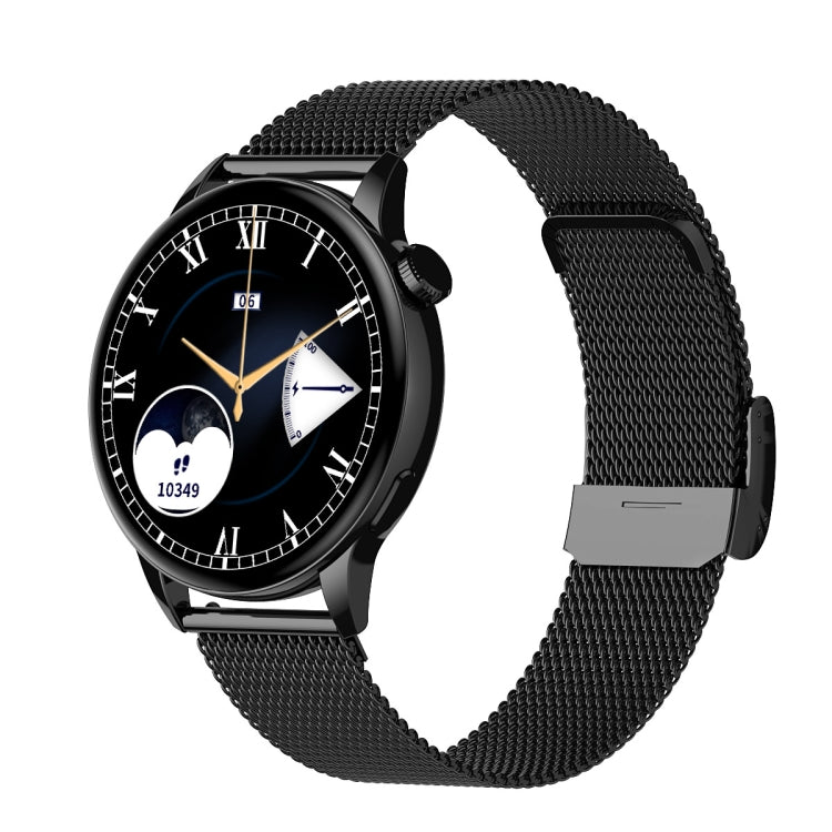 HD1 1.3 Inch AMOLED Screen Smart Watch with NFC Function, Gold Steel+Silicone Strap, Silver Steell+Silicone Strap, Black Steell+Silicone Strap