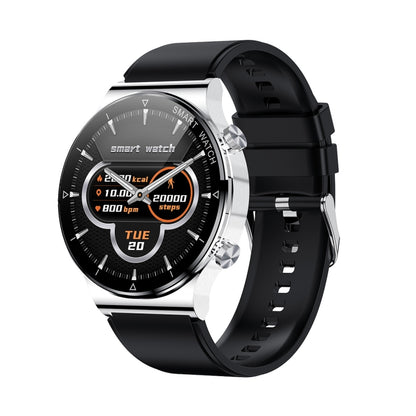 ME88 1.32 Inch Heart Rate Sleep Monitoring Smart Watch, Black Silicone, Silver Silicone, Black Leather, Silver Leather