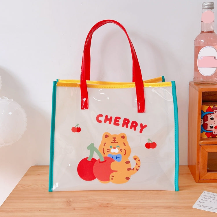 Summer Girl Jelly Bag Cartoon Transparent Shoulder Bag Waterproof Beach Bag, 1 Cherry Tiger, 2 Relax Tiger, 5 Love Rabbit, 3 Carrot Rabbit, 4 Wing Rabbit