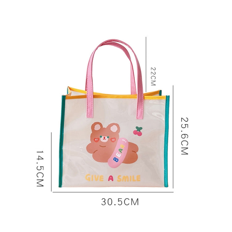 Summer Girl Jelly Bag Cartoon Transparent Shoulder Bag Waterproof Beach Bag, 1 Cherry Tiger, 2 Relax Tiger, 5 Love Rabbit, 3 Carrot Rabbit, 4 Wing Rabbit