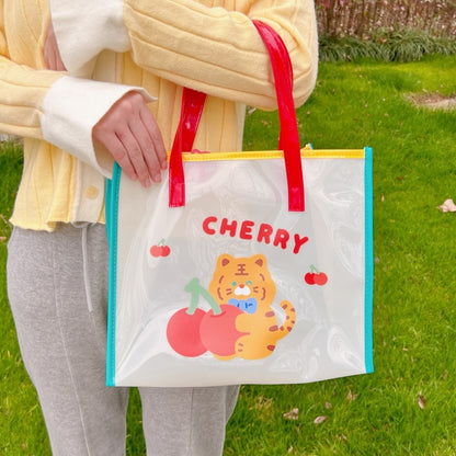 Summer Girl Jelly Bag Cartoon Transparent Shoulder Bag Waterproof Beach Bag, 1 Cherry Tiger, 2 Relax Tiger, 5 Love Rabbit, 3 Carrot Rabbit, 4 Wing Rabbit